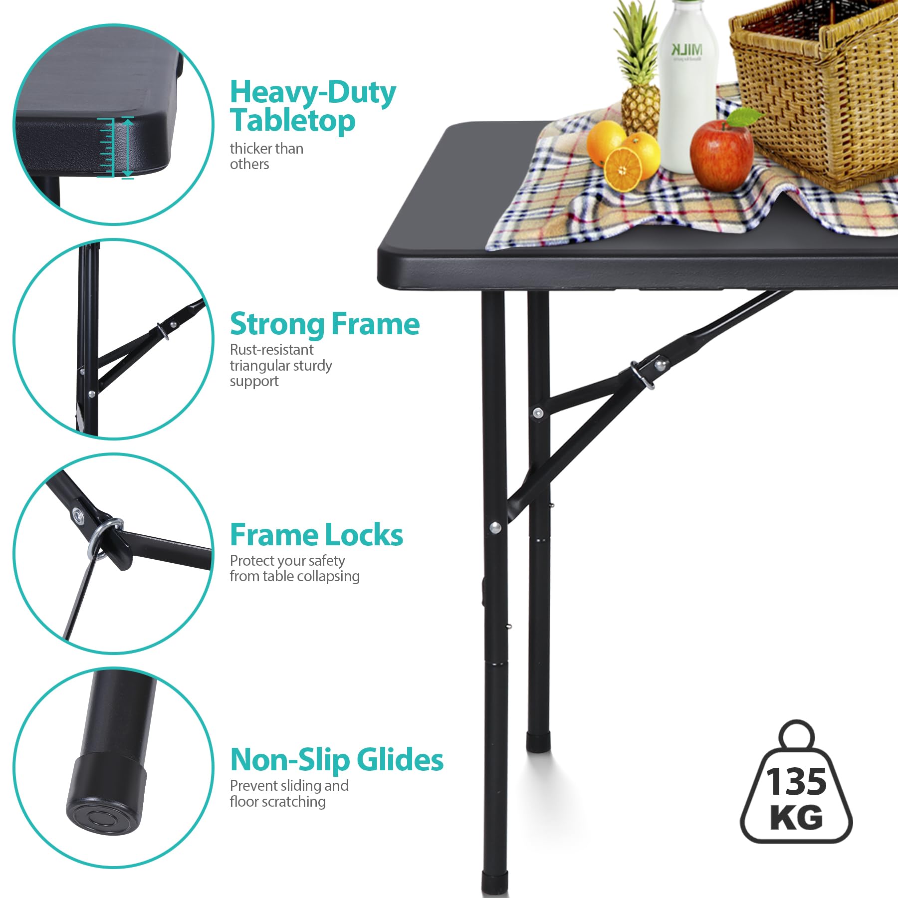 Amazon.com: SUPER DEAL Portable 4 Foot Plastic Folding Table
